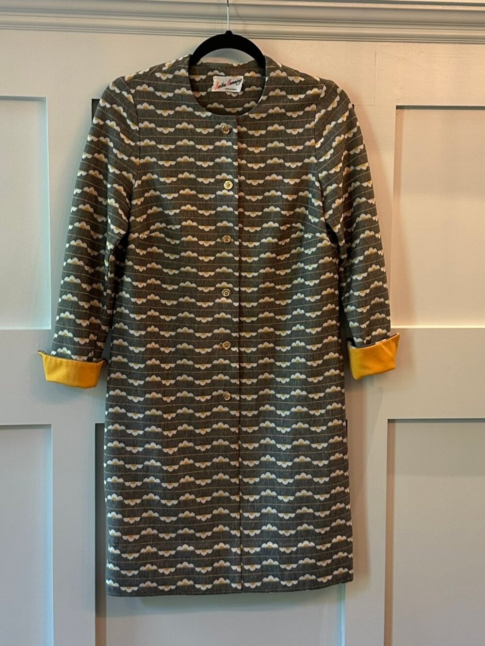 🌼 Vintage 1960's Marta Manning Mod Daisy Dress – Graphic Stripe Button Front 🌼